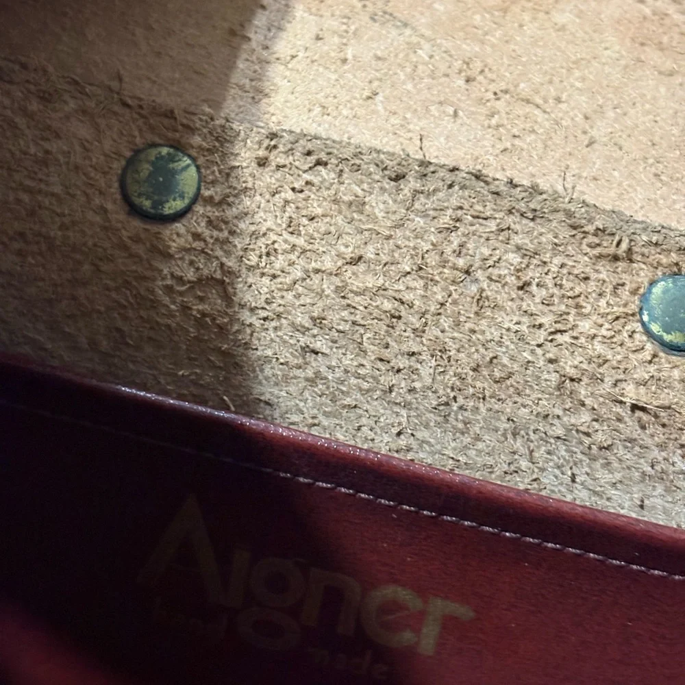 Etienne Aigner Burgundy Leather Crossbody with Tan Strap - Picture 5 of 6